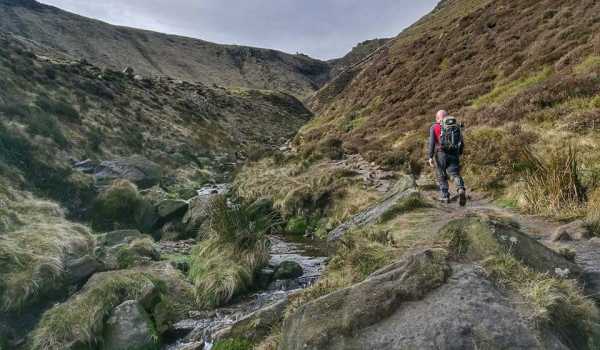 Danny making the ascent up to Kinder Scout on a recent training weekend